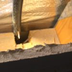 water pipe leak with nail hole